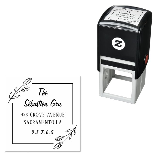 Stylish Modern Classic Couple Name Wedding Self-inking Stamp (In Situ)