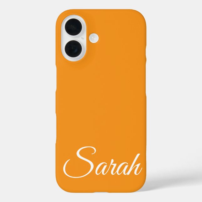 Stylish Modern Classic Customised Name Orange. Case-Mate iPhone Case (Back)