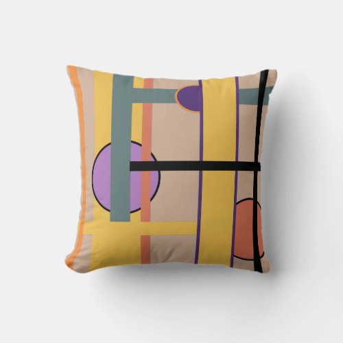 Stylish Modern Colorful Abstract Geometric Design Throw Pillow