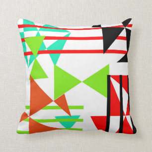 Stylish Modern Colorful Abstract Geometric Design Throw Pillow