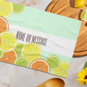 Stylish Modern Colorful Citrus Fruit Slices Kitchen Towel