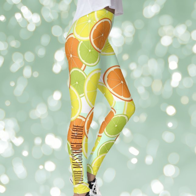 Stylish Modern Colorful Citrus Fruit Slices Leggings (Creator Uploaded)