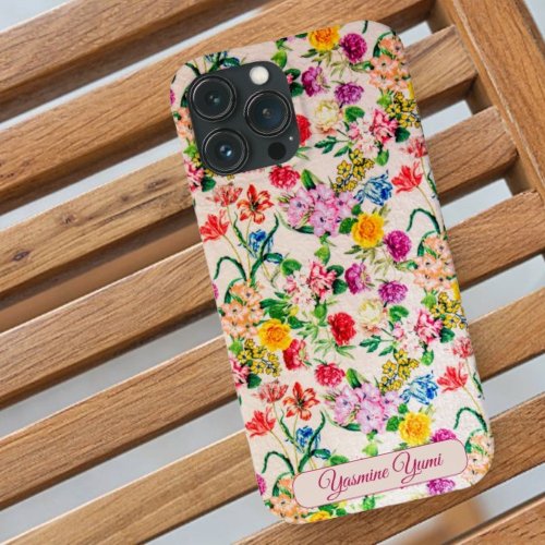 Stylish modern Colorful Flowers Feminine Girly iPhone 13 Pro Max Case