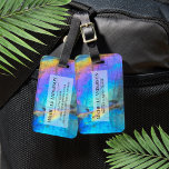 Stylish Modern Colorful Marble Elegant Luggage Tag<br><div class="desc">Stunning and colorful rainbow hued labradorite stone photo makes the perfect backdrop for a simple and modern design. This is a closeup of a real natural labradorite stone with blue, purple, pink, yellow, and green. These can be used for any business or individual, or it would also be perfect for...</div>