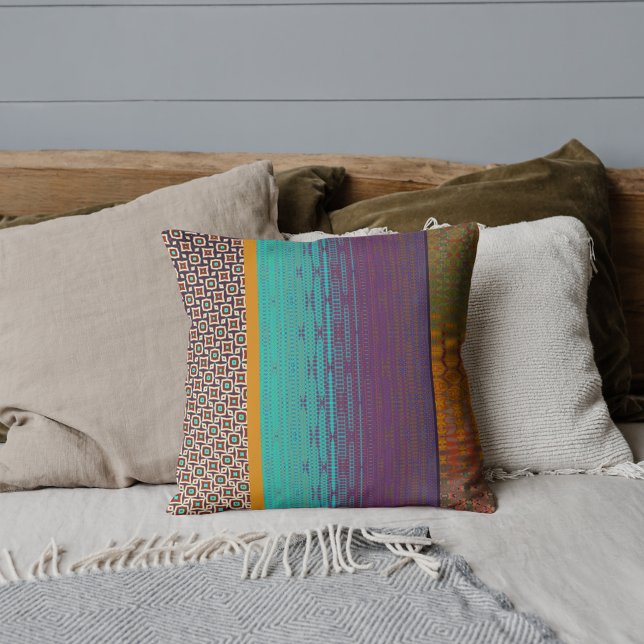Stylish modern colorful pattern boho Throw Pillow (Creator Uploaded)