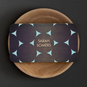 Stylish Modern Cool Wood Grain Circles Pattern Business Card