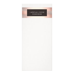 Stylish Modern Copper Striped Brown Plaque Rack Card