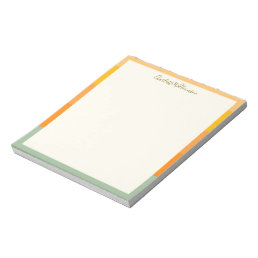 Stylish Modern Coral Sage Border Personalized Notepad