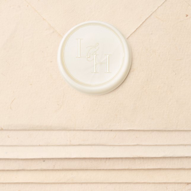Stylish & Modern Couple Initials Wedding Wax Seal Sticker (Front)