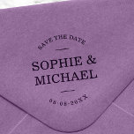 Stylish Modern Couple Save The Date Rubber Stamp<br><div class="desc">Stylish Modern Couple Save the Date stamp.

Personalize it by replacing the placeholder text with your names and date. 

*Please note that the Zazzle Watermark that appears in the zoom preview will NOT appear on the final printed product. 

© Rosewood and</div>