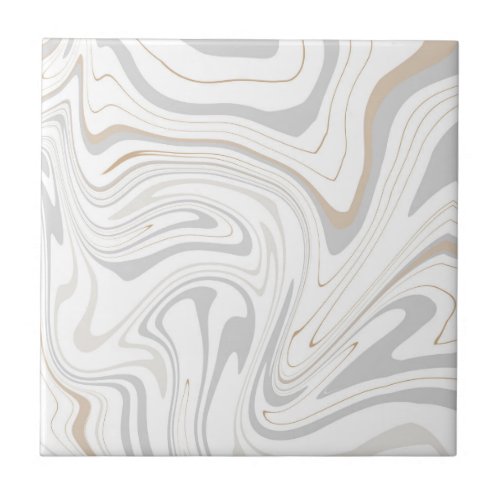 Stylish Modern Curves Grey Beige White Marble 1_8  Ceramic Tile