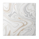 Stylish Modern Curves Grey Beige White Marble 3-8 Ceramic Tile<br><div class="desc">Looking to be a little different and original? This modern faux stone light grey white beige marble mimic curves print wall ceramic tile is just what you need. Available in two sizes 4.25 x 4.25 and 6 x 6 inches. Please not that this is a flat color print and is...</div>