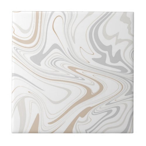 Stylish Modern Curves Grey Beige White Marble 3_8 Ceramic Tile