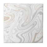 Stylish Modern Curves Grey Beige White Marble 5-8 Ceramic Tile<br><div class="desc">Looking to be a little different and original? This modern faux stone light grey white beige marble mimic curves print wall ceramic tile is just what you need. Available in two sizes 4.25 x 4.25 and 6 x 6 inches. Please not that this is a flat color print and is...</div>