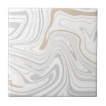 Stylish Modern Curves Grey Beige White Marble 6-8 Ceramic Tile<br><div class="desc">Looking to be a little different and original? This modern faux stone light grey white beige marble mimic curves print wall ceramic tile is just what you need. Available in two sizes 4.25 x 4.25 and 6 x 6 inches. Please not that this is a flat color print and is...</div>