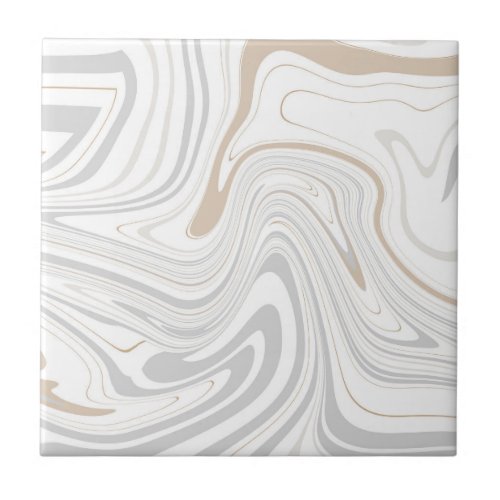 Stylish Modern Curves Grey Beige White Marble 6_8 Ceramic Tile