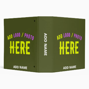 STYLISH MODERN CUSTOM ARMY GREEN VERIFIED BRANDED 3 RING BINDER