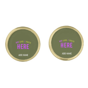 STYLISH MODERN CUSTOM ARMY GREEN VERIFIED BRANDED CUFFLINKS