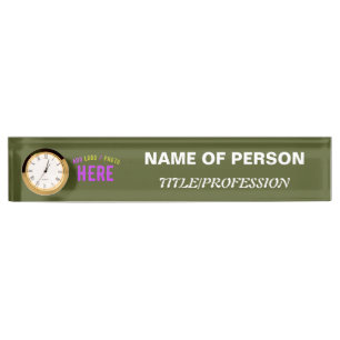 STYLISH MODERN CUSTOM ARMY GREEN VERIFIED BRANDED DESK NAME PLATE