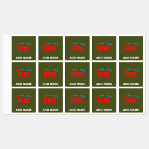 STYLISH MODERN CUSTOM ARMY GREEN VERIFIED BRANDED KIDS' LABELS