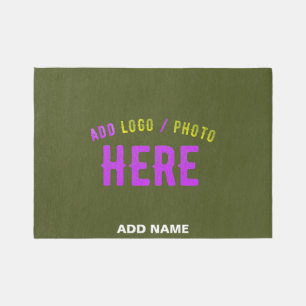 STYLISH MODERN CUSTOM ARMY GREEN VERIFIED BRANDED OUTDOOR RUG
