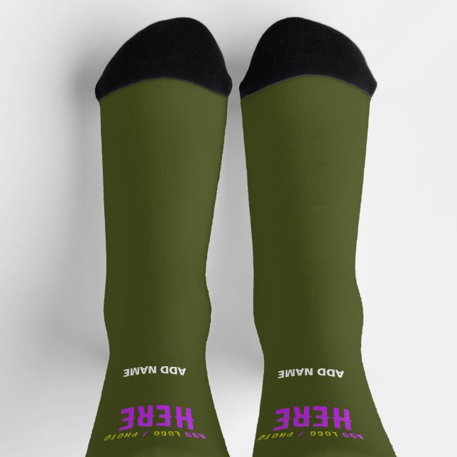 STYLISH MODERN CUSTOM ARMY GREEN VERIFIED BRANDED SOCKS (Top)