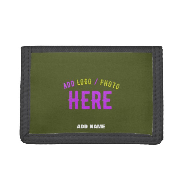 STYLISH MODERN CUSTOM ARMY GREEN VERIFIED BRANDED TRIFOLD WALLET (Front)