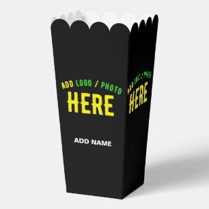 STYLISH MODERN CUSTOM BLACK VERIFIED BRAND POPCORN FAVOR BOXES