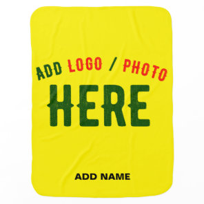 STYLISH MODERN CUSTOM BRIGHT YELLOW VERIFIED BRAND BABY BLANKET