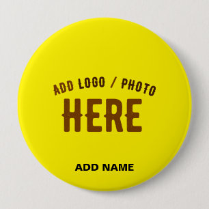 STYLISH MODERN CUSTOM BRIGHT YELLOW VERIFIED BRAND BUTTON