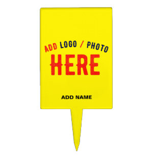 STYLISH MODERN CUSTOM BRIGHT YELLOW VERIFIED BRAND CAKE TOPPER