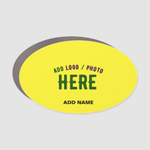 STYLISH MODERN CUSTOM BRIGHT YELLOW VERIFIED BRAND CAR MAGNET
