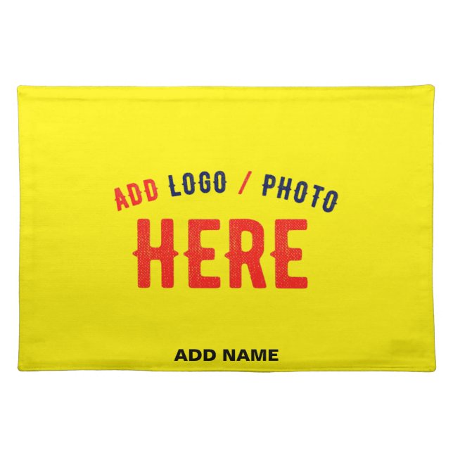 STYLISH MODERN CUSTOM BRIGHT YELLOW VERIFIED BRAND CLOTH PLACEMAT (Front)