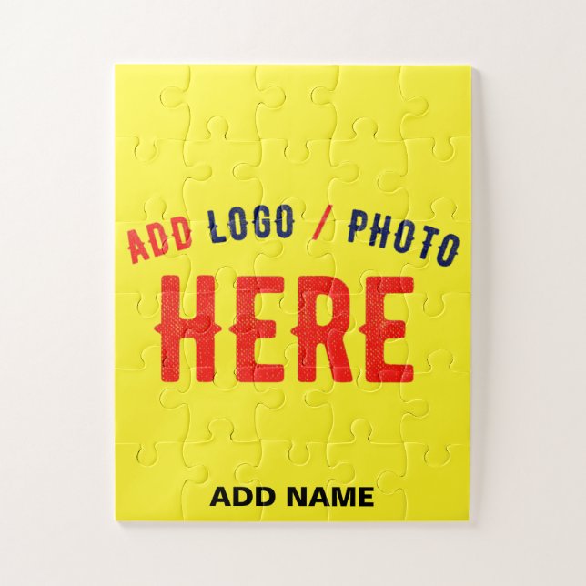 STYLISH MODERN CUSTOM BRIGHT YELLOW VERIFIED BRAND JIGSAW PUZZLE (Vertical)