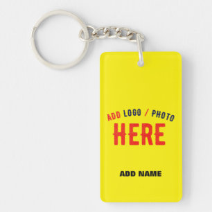STYLISH MODERN CUSTOM BRIGHT YELLOW VERIFIED BRAND KEYCHAIN