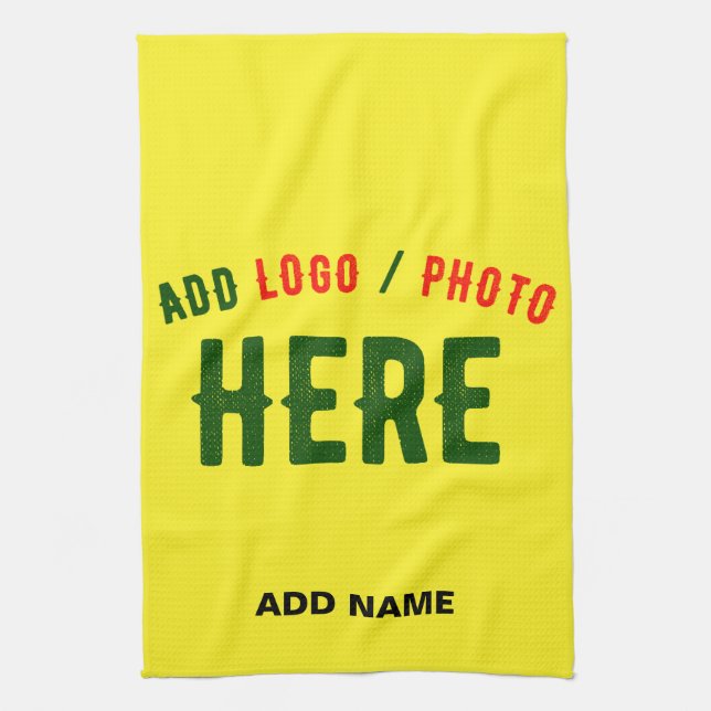 STYLISH MODERN CUSTOM BRIGHT YELLOW VERIFIED BRAND KITCHEN TOWEL (Vertical)