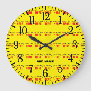 STYLISH MODERN CUSTOM BRIGHT YELLOW VERIFIED BRAND LARGE CLOCK