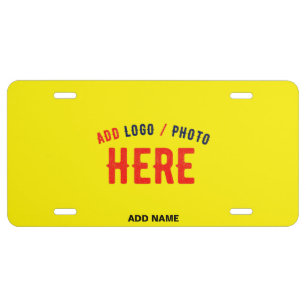 STYLISH MODERN CUSTOM BRIGHT YELLOW VERIFIED BRAND LICENSE PLATE