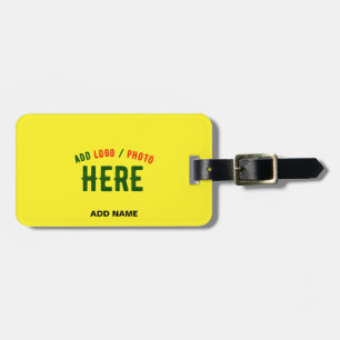 STYLISH MODERN CUSTOM BRIGHT YELLOW VERIFIED BRAND LUGGAGE TAG