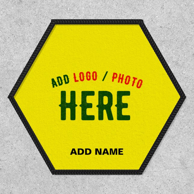 STYLISH MODERN CUSTOM BRIGHT YELLOW VERIFIED BRAND PATCH (Front)