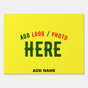 STYLISH MODERN CUSTOM BRIGHT YELLOW VERIFIED BRAND SIGN