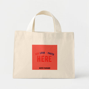 STYLISH MODERN CUSTOM BROWN RED ORANGE BRANDED MINI TOTE BAG