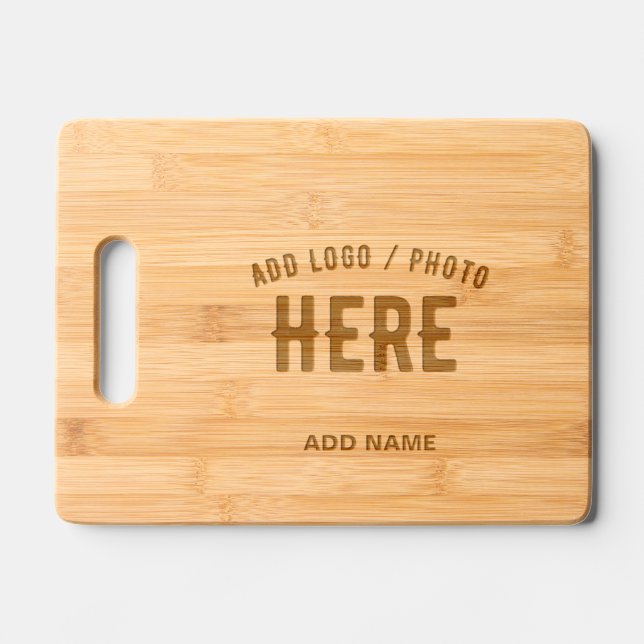 STYLISH MODERN CUSTOM BROWN VERIFIED BRAND ETCHED ENGRAVED CUTTING BOARD (Front)
