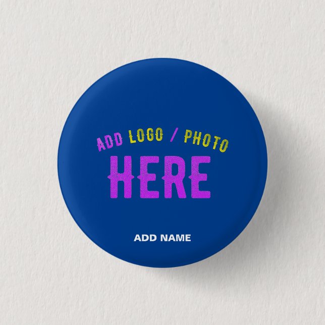 STYLISH MODERN CUSTOM COBALT BLUE VERIFIED BRANDED BUTTON (Front)