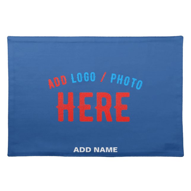STYLISH MODERN CUSTOM COBALT BLUE VERIFIED BRANDED CLOTH PLACEMAT (Front)