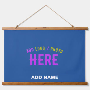 STYLISH MODERN CUSTOM COBALT BLUE VERIFIED BRANDED HANGING TAPESTRY