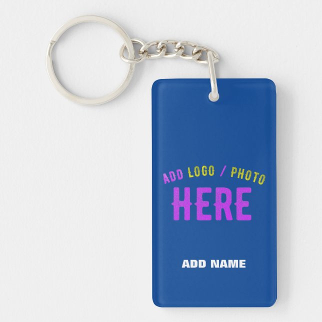STYLISH MODERN CUSTOM COBALT BLUE VERIFIED BRANDED KEYCHAIN (Front)