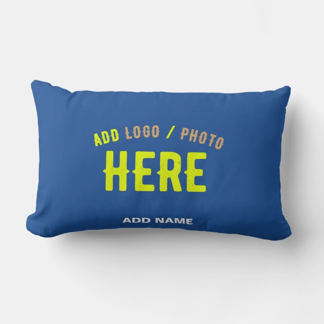 STYLISH MODERN CUSTOM COBALT BLUE VERIFIED BRANDED LUMBAR PILLOW (Front)