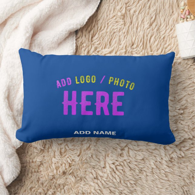 STYLISH MODERN CUSTOM COBALT BLUE VERIFIED BRANDED LUMBAR PILLOW (Blanket)