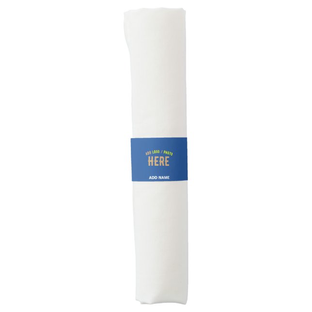 STYLISH MODERN CUSTOM COBALT BLUE VERIFIED BRANDED NAPKIN BANDS (Front)